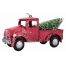 Χριστουγεννιάτικο Φορτηγάκι Πλαστικό Κόκκινο με Δέντρο (7cm)
