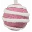 Χριστουγεννιάτικη Μπάλα Ροζ με Λευκές Ρίγες (8cm)