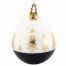 Χριστουγεννιάτικη Μπάλα Πορσελάνινη Χειροποίητη Λευκή - Μαύρη με Χρυσά Δεντράκια (10cm)