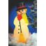 Χριστουγεννιάτικο Φωτιζόμενο Γλυπτό Χιονάνθρωπος (100cm)