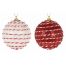Χριστουγεννιάτικη Μπάλα, με Γκλίτερ και Οριζόντιες Ρίγες - 2 Χρώματα (8cm)
