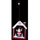 Χριστουγεννιάτικο Ξύλινο Στολίδι Άγιος Βασίλης σε Σπιτάκι Πολύχρωμο (12cm)
