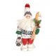 Χριστουγεννιάτικος Διακοσμητικός Λούτρινος Άγιος Βασίλης με Σκι και Φανάρι (30cm) - 1 Τεμάχιο