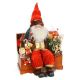 Χριστουγεννιάτικο Διακοσμητικό Ξύλινο  Άι Βασίλης Κουτί Κόκκινος (18cm)  - 1 Τεμάχιο