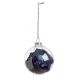 Χριστουγεννιάτικη Γυάλινη Διαφανή Μπάλα με Μπλε Εσωτερικά Υφάσματα - 8 cm