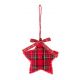 ​Χριστουγεννιάτικο Κρεμαστό Στολίδι Αστέρι Καρό Υφασμάτινο με Κουμπί και Φιόγκο Πολύχρωμο - 12 cm - 1 Τεμάχιο
