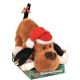Χριστουεννιάτικος Διακοσμητικός Λούτρινος Σκύλος με Ήχο και Κίνηση, 30 εκ.
