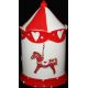 Χριστουγεννιάτικη Μπισκοτιέρα Λευκή Κόκκινη με Κόκκινο Αλογάκι - 26*16 εκ