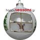 Χριστουγεννιάτικη Λευκή Μπάλα Στολισμένη με Άγιο Βασίλη - 9 εκατοστά