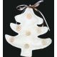 Χριστουγεννιάτικο Υφασμάτινο Λευκό Δεντράκι (13cm)