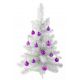 Χριστουγεννιάτικο Επιτραπέζιο Δέντρο Λευκό με Μωβ Μπάλες (50cm)