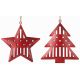 Χριστουγεννιάτικα Μεταλλικά Κόκκινα Στολίδια, Έλατο και Αστέρι - 2 Σχέδια (11cm)