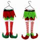 Χριστουγεννιάτικο Κρεμαστό Υφασμάτινο Παντελονάκι Καλικάτζαρου, με Κόκκινες Πουά Κάλτσες, 25cm (2 σχέδια) - 1 Τεμάχιο