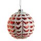 Χριστουγεννιάτικη Μπάλα Γυάλινη Κόκκινη Γυάλινη μπάλα Κουκουνάρι, (8cm) Λευκή με "Christmas Party" (8cm)
