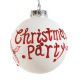 Χριστουγεννιάτικη Γυάλινη Μπάλα με "Christmas Party", Στρας και Γκι (10cm)