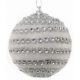 Χριστουγεννιάτικη Μπάλα Λευκή με Διαμαντάκια - 8cm