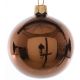 Χριστουγεννιάτικη Μπάλα Γυάλινη Δέντρου Καφέ (8cm)