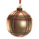 Χριστουγεννιάτικη Μπάλα Γυάλινη Δέντρου Χρυσή, με Σχέδια από Στρας (8cm)