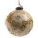 Χριστουγεννιάτικη Γυάλινη Μπάλα Δέντρου Χρυσή, με Λευκά Αστέρια - 8cm
