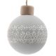 Χριστουγεννιάτικη Γυάλινη Μπάλα Δέντρου Λευκή με Ξύλινο Καπάκι - 8cm