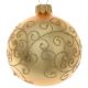 Χριστουγεννιάτικη Μπάλα Δέντρου Χρυσή, Ανάγλυφη με Στρας - 8 cm