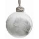 Χριστουγεννιάτικη Γυάλινη Μπάλα Στολισμένη με Φτερά (8cm)