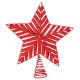 Χριστουγεννιάτικη Κορυφή Δέντρου Μεταλλική, Κόκκινο Αστέρι με Ελατήριο (25cm)