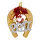 Χριστουγεννιάτικο Πλαστικό Διακοσμητικό Χρυσό Πέταλο με Στρας και Επιγραφή 2017, 13cm