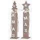 Χριστουγεννιάτικα Ξύλινα Καφέ Διακοσμητικά με "XMAS" ,35cm (2 σχέδια)