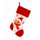 Χριστουγεννιάτικη Κόκκινη και Μπεζ Διακοσμητική Κάλτσα με Αρκουδάκι, 45cm