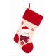 Χριστουγεννιάτικη Κόκκινη και Μπεζ Διακοσμητική Κάλτσα με Χιονάνθρωπο, 45cm