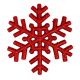 Χριστουγεννιάτικη Κόκκινη Γυαλιστερή Κρεμαστή Χιονονιφάδα Οροφής, 29cm