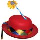 Αποκριάτικο Αξεσουάρ Κόκκινο Καπέλο Κλόουν με Κορδέλα και Λουλούδι