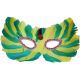 Αποκριάτικο Αξεσουάρ Μάσκα Ματιών με Πράσινα και Κίτρινα Φτερά