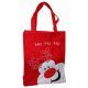 Χριστουγεννιάτικη Κόκκινη Τσόχινη Τσάντα με Τάρανδο και Επιγραφή "Ho Ho Ho", 28cm