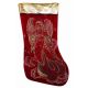 Χριστουγεννιάτικη Βελούδινη Κόκκινη Κάλτσα, με Άγγελο (30cm)