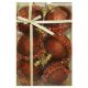 Χριστουγεννιάτικες Πλαστικές Μπρονζέ Μπάλες Ανάγλυφες με Μπρονζέ Χάντρες, 6cm (Σετ 6 τεμ)