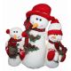 Χριστουγεννιάτικοι Λούτρινοι Χιονάνθρωποι με Κόκκινο Κασκόλ, Κουκουναράκια και Γκι, 30cm