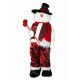 Χριστουγεννιάτικος Λούτρινος Χιονάνθρωπος με Μαύρο Καπέλο και Κόκκινο Κασκόλ (1m)