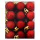 Χριστουγεννιάτικες Πλαστικές Κόκκινες Μπάλες, 3cm (Σετ 24 τεμ)