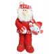 Χριστουγεννιάτικος Λούτρινος Άγιος Βασίλης με Αρκουδάκι στην Αγκαλιά Κόκκινος (40cm)