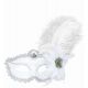 Αποκριάτικο Αξεσουάρ Μάσκα Ματιών Λευκή με Λουλούδι και Φτερό