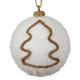 Χριστουγεννιάτικη Λευκή Μπάλα με Χρυσό Δεντρτάκι (10cm)