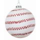 Χριστουγεννιάτικη Μπάλα Γυάλινη Λευκή με Κόκκινα Σχέδια (8cm)