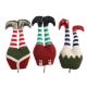 Χριστουγεννιάτικα Υφασμάτινα Κρεμαστά Πόδια Καλικάτζαρου, με Ριγέ Κάλτσες Πολύχρωμα (19cm)