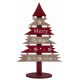 Χριστουγεννιάτικο Διακοσμητικό Ξύλινο Επιτραπέζιο Δεντράκι, Κόκκινο με Eυχές (27cm)