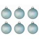 Χριστουγεννιάτικες Μπάλες Γαλάζιες Περλέ - Σετ 6 τεμ. (6cm)