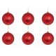 Χριστουγεννιάτικες Μπάλες Κόκκινες με Στρας - Σετ 6 τεμ. (8cm)