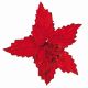 Χριστουγεννιάτικο Διακοσμητικό Λουλούδι, Κόκκινο με Στρας (25cm)