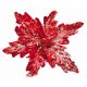Χριστουγεννιάτικο Διακοσμητικό Λουλούδι Χιονισμένο, Κόκκινο (25cm)